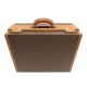 VINTAGE MALLETTE CELINE EN TOILE TRIOMPHE & CUIR ATTACHE CASE A CODE TRUNK