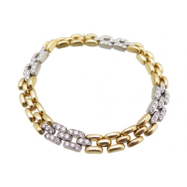 BRACELET CARTIER MAILLE PANTHERE EN OR JAUNE & GRIS SERTI DE 72 DIAMANTS 11500