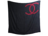 chale chanel etole en cachemire soie noire logo cc