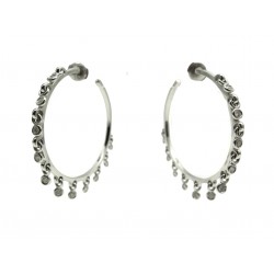 NEUF BOUCLES D'OREILLES DIOR COQUINES OR BLANC 19GR DIAMANT 0.9CT EARRINGS 9000€