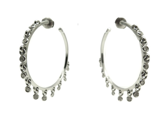  boucles d'oreilles dior coquines or blanc 19gr