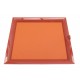 NEUF PLATEAU HERMES ATRIUM GM LAQUE TERRACOTA CUIR ORANGE BOITE TRAY NEW 1310€