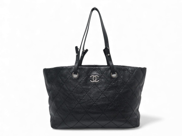 sac a main chanel cabas shopping cuir graine