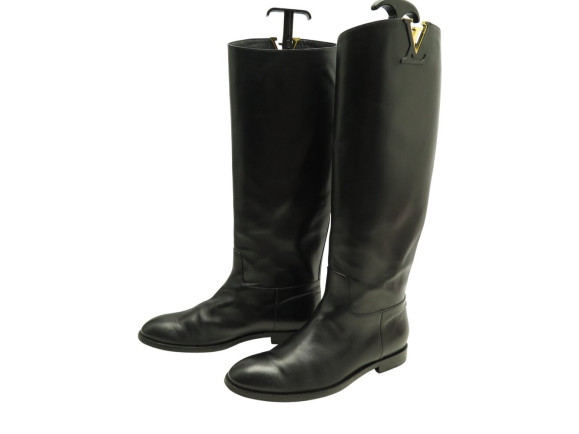bottes louis vuitton heritage cavalieres cuir noir