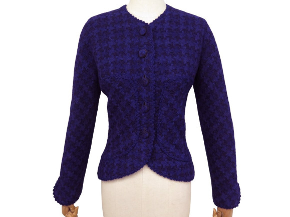 veste chanel cintree s 36 pieds de poule en