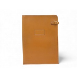 VINTAGE POCHETTE HERMES PORTE DOCUMENTS EN CUIR VACHE NATURELLE GOLD 1991 HOLDER