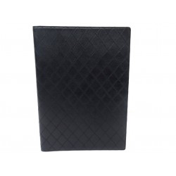 NEUF COUVERTURE CHANEL PORTE BLOC NOTE DOCUMENTS EN CUIR NOIR MATELASSE 950€