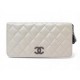 NEUF PORTEFEUILLE CHANEL TIMELESS LOGO CC ZIPPE EN CUIR MATELASSE WALLET 1140€