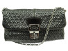 sac a main tod's porte epaule en cuir vernis noir
