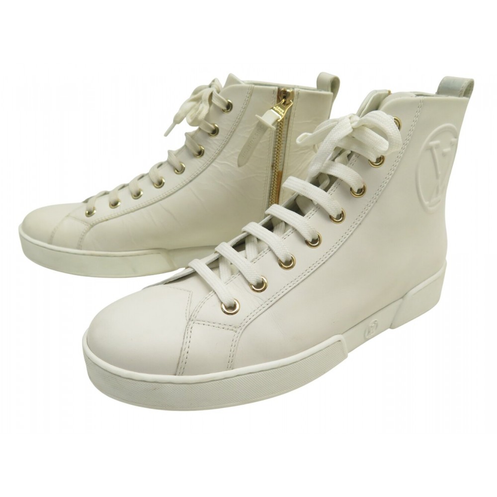 CHAUSSURES BASKETS LOUIS VUITTON STELLAR 37 EN CUIR BLANC WHITE SNEAKERS 890€