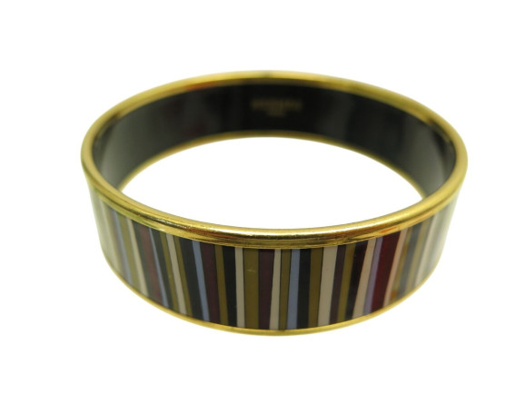 bracelet hermes imprime rayures large en email