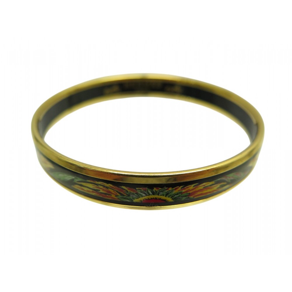 NEUF BRACELET HERMES EMAIL IMPRIME BRAZIL FIN 18.8 CM PLAQUE OR NEW BANGLE 470€