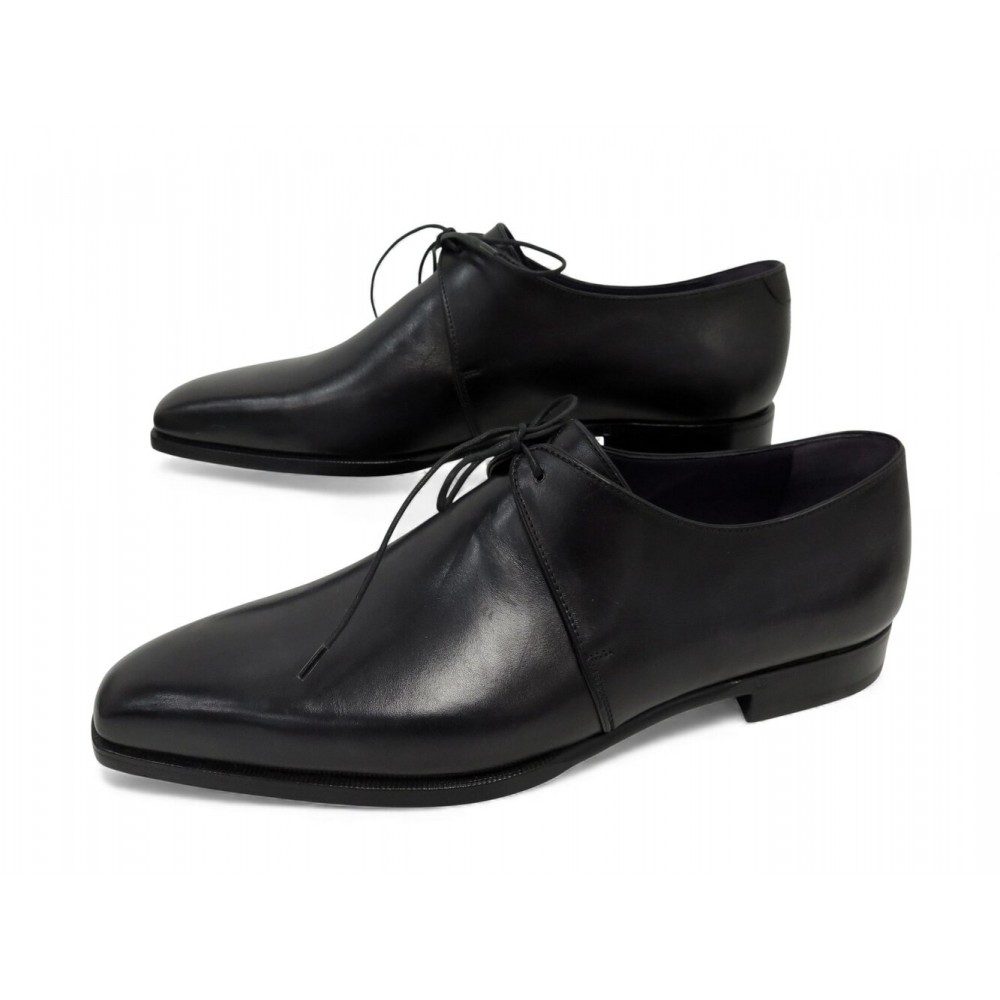 NEUF CHAUSSURES BERLUTI 0181 DERBY 8.5 42.5 EN CUIR NOIR EMBAUCHOIRS SHOES 2145€