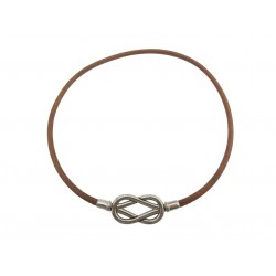 NEUF COLLIER HERMES ATAME 38 CM OU BRACELET DOUBLE TOUR 17CM CUIR NECKLACE 370€