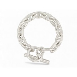 NEUF BRACELET HERMES CHAINE D'ANCRE GM H101672B 12 MAILLONS ARGENT 70GR SILVER