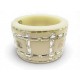 NEUF BRACELET CHANEL MANCHETTE RESINE CREME STRASS & LOGO CC 2007 BANGLE 1600€