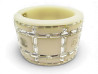 bracelet chanel manchette resine creme strass