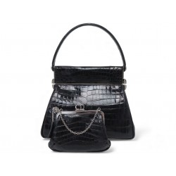 NEUF SAC A MAIN CHRISTIAN DIOR BABE VANITY + POCHETTE EN CUIR CROCODILE HAND BAG