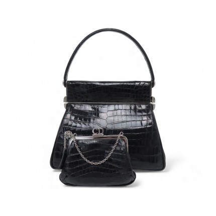 NEUF SAC A MAIN CHRISTIAN DIOR BABE VANITY + POCHETTE EN CUIR CROCODILE HAND BAG