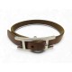 BRACELET HERMES BEHAPI EN CUIR MARRON SIMPLE TOUR 16.5 18.5 CM BOUCLE ACIER 380€