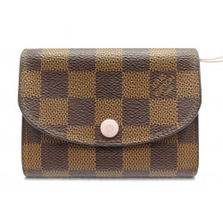 PORTE MONNAIE LOUIS VUITTON ROSALIE N61276 TOILE DAMIER EBENE BOITE WALLET 340€