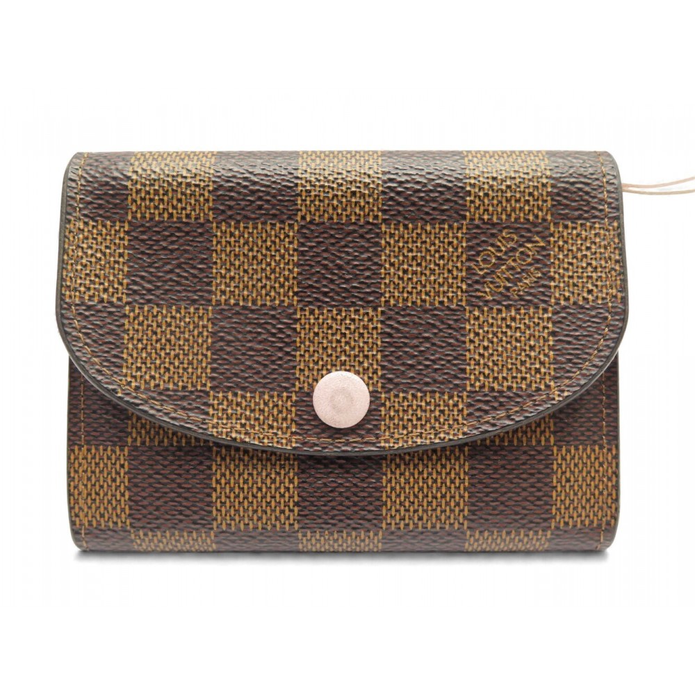 PORTE MONNAIE LOUIS VUITTON ROSALIE N61276 TOILE DAMIER EBENE BOITE WALLET 340€