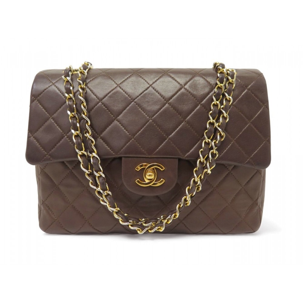 VINTAGE SAC A MAIN CHANEL TIMELESS SQUARE CUIR MATELASSE SIMPLE RABAT BAG 8000€