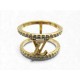 NEUF BAGUE LOUIS VUITTON LV ICONIC S00 M1463L METAL DORE & STRASS T56 RING 360€