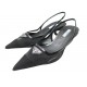 NEUF CHAUSSURES PRADA 1I828M MESH FABRIC SLINGBACK 37 IT 38 FR RESILLE NOIR 930€