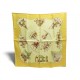 NEUF FOULARD HERMES LES TRIPLES GAVROCHE CARRE 45 SOIE JAUNE YELLOW SILK SCARF