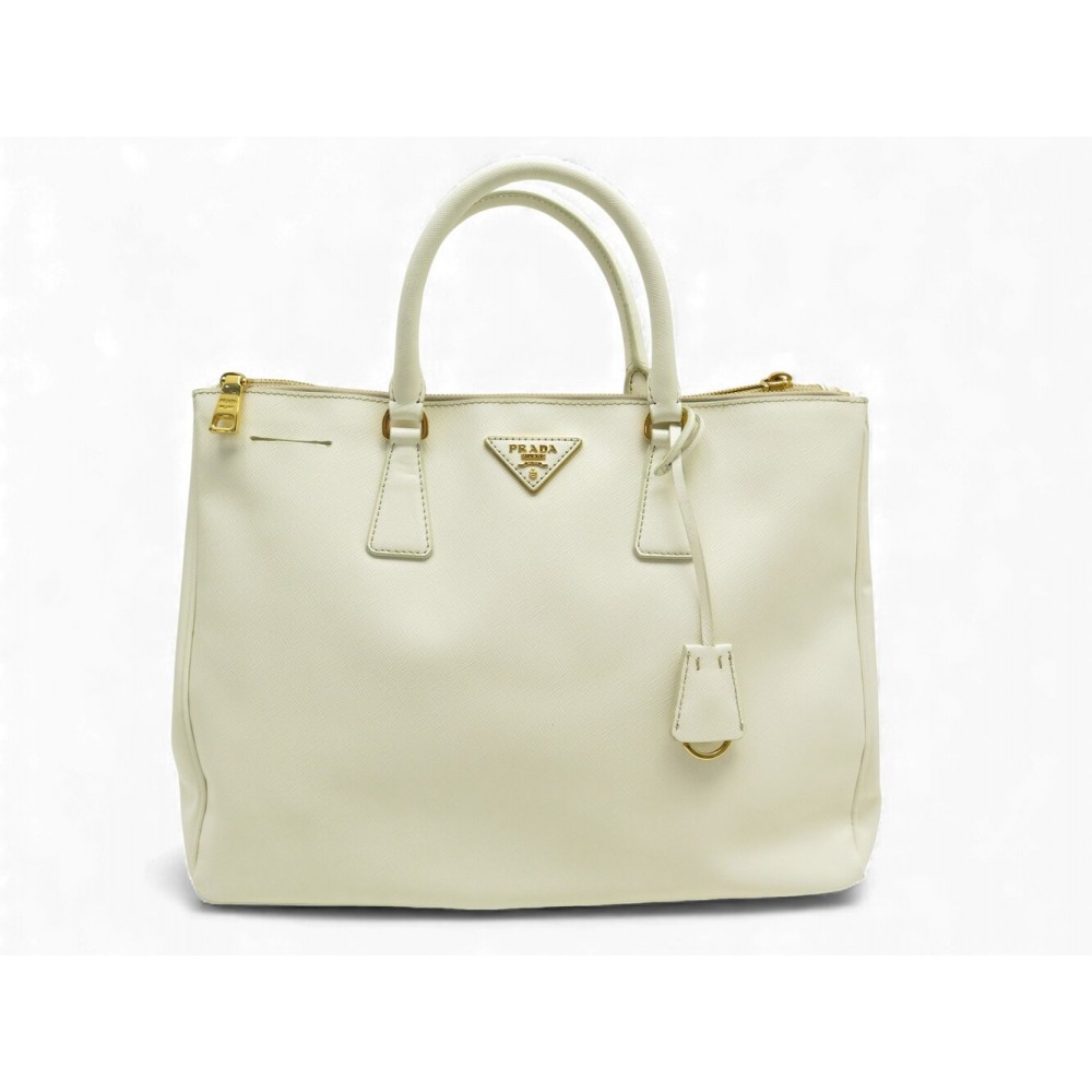 SAC A MAIN PRADA GALLERIA GM EN CUIR SAFFIANO BLANC WHITE PURSE HAND BAG 4000€