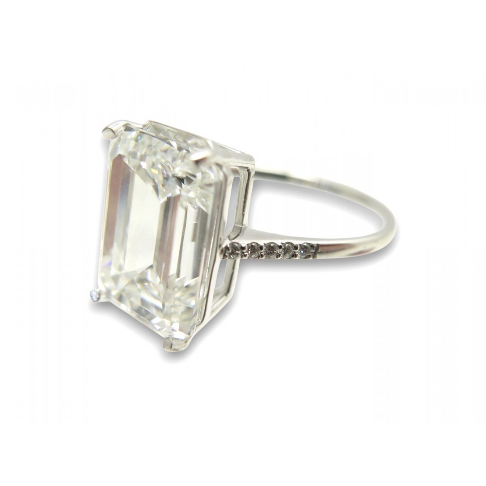 NEUF BAGUE SOLITAIRE SOLITAIRE DIAMANT TAILLE EMERAUDE 7CT T55 OR BLANC 18K RING