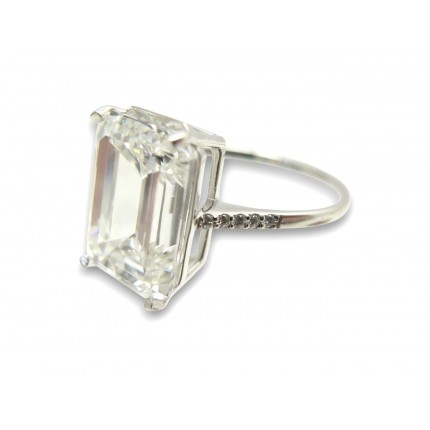 NEUF BAGUE SOLITAIRE SOLITAIRE DIAMANT TAILLE EMERAUDE 7CT T55 OR BLANC 18K RING