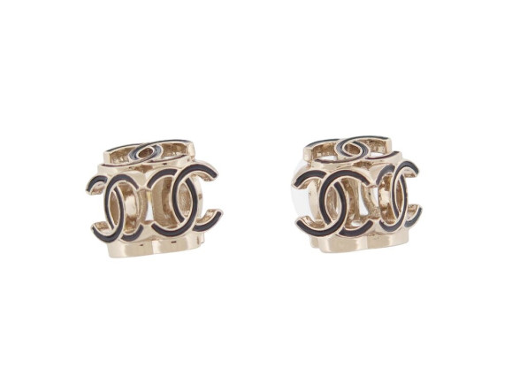  boucles d'oreilles chanel puces cube logo cc 3d