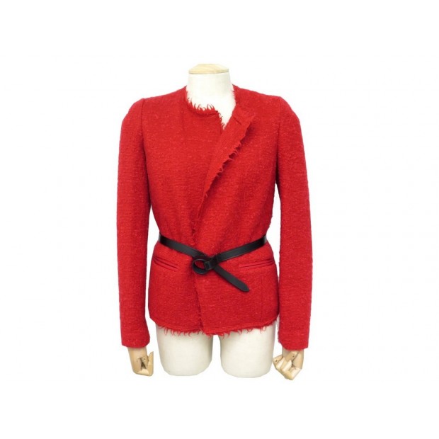 NEUF VESTE ISABEL MARANT SATCHELL S 36 LAINE ROUGE + CEINTURE WOOL JACKET 275€