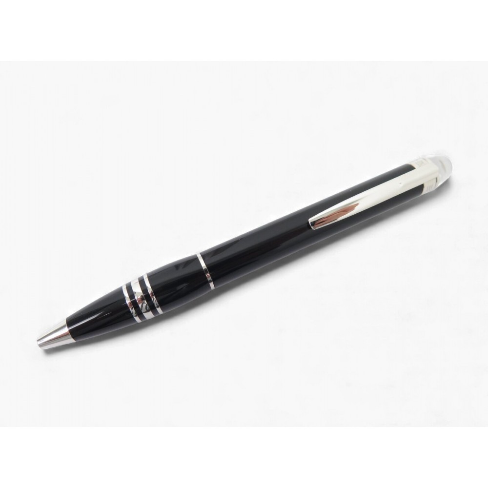 NEUF STYLO BILLE MONTBLANC STARWALKER 8486 NOIR PLATINUM NEW BALLPOINT PEN 520€