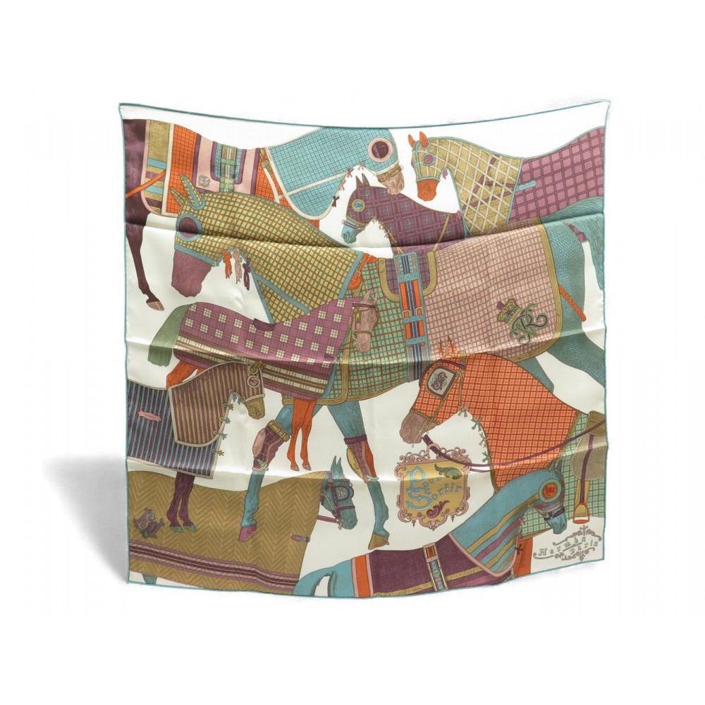 NEUF FOULARD HERMES POUR SORTIR CARRE 70 CM SOIE MULTICOLORE DIATKINE SCARF 395€