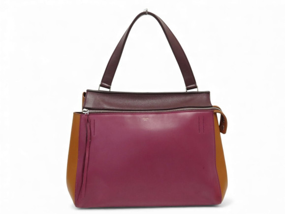 sac a main celine edge gm en cuir tricolore orange