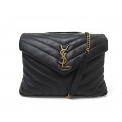 SAC A MAIN SAINT LAURENT LOULOU MEDIUM 574946 CUIR MATELASSE NOIR HAND BAG 2600€