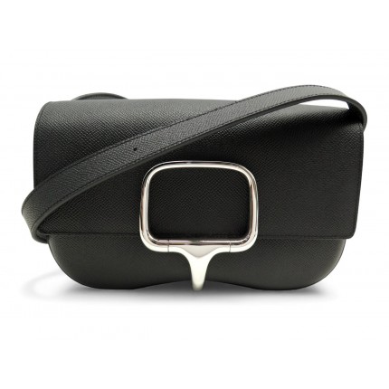 NEUF SAC A MAIN HERMES DELLA CAVALLERIA EN CUIR EPSOM NOIR BANDOULIERE PURSE BAG