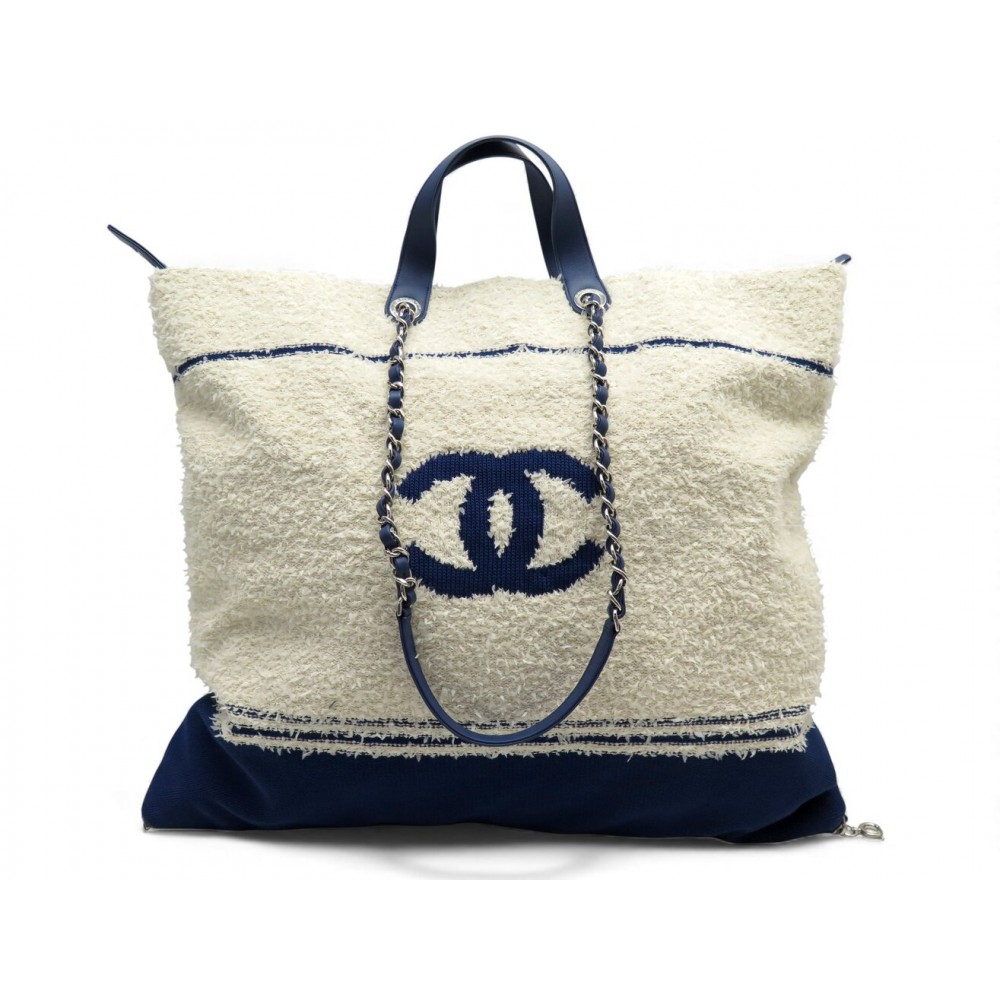 NEUF SAC A MAIN CHANEL CABAS JUMBO DEAUVILLE BIARRITZ VENICE XXL TWEED BAG 6500€