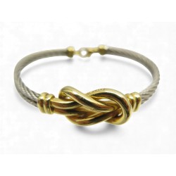 VINTAGE BRACELET FRED FORCE 10 INFINIE GM OR JAUNE 18K ACIER T16.5 BANGLE 4760€