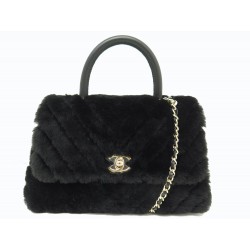 NEUF SAC A MAIN CHANEL COCO HANDLE A92990 BANDOULIERE FOURRURE HANDBAG NEW