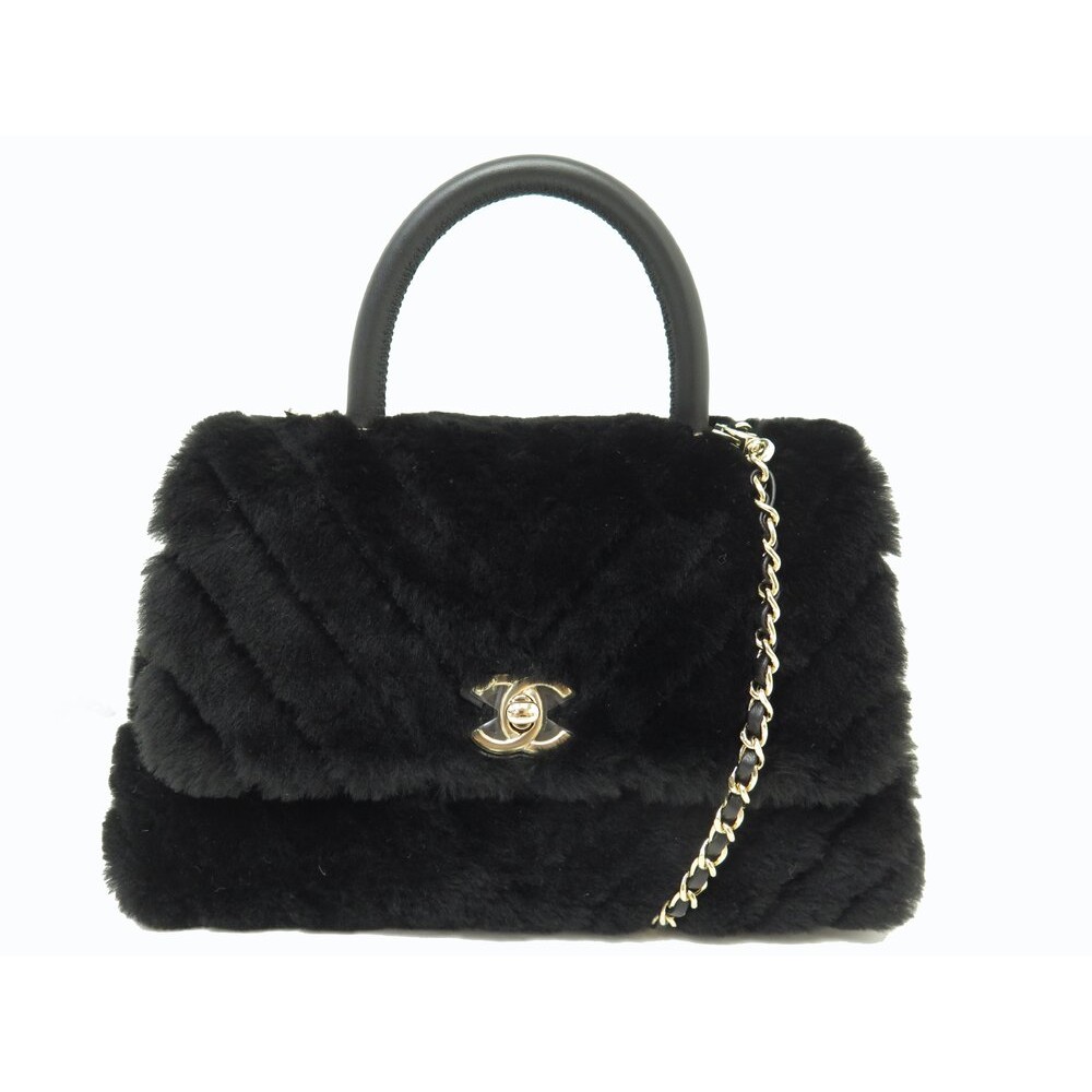 NEUF SAC A MAIN CHANEL COCO HANDLE A92990 BANDOULIERE FOURRURE HANDBAG NEW