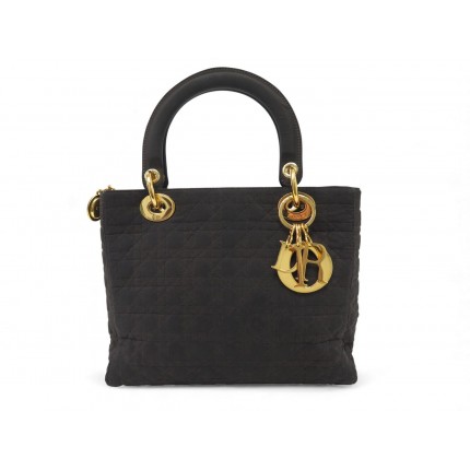 VINTAGE NEUF SAC A MAIN CHRISTIAN DIOR LADY MEDIUM TOILE CANNAGE MARRON 4400€