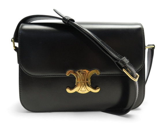sac a main celine triomphe 187363 en cuir noir