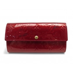 PORTEFEUILLE LOUIS VUITTON SARAH M93530 CUIR MONOGRAM VERNIS ROUGE WALLET 700€
