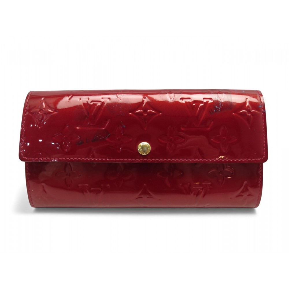 PORTEFEUILLE LOUIS VUITTON SARAH M93530 CUIR MONOGRAM VERNIS ROUGE WALLET 700€