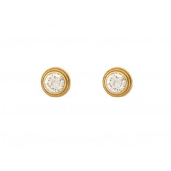 BOUCLES PUCES D'OREILLES CARTIER D'AMOUR OR JAUNE 18K 2 DIAMANTS BRILLANTS 3100€
