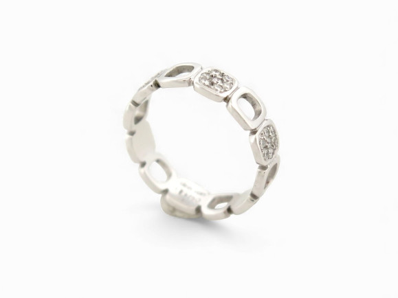 bague dinh van impression domino t48 or blanc 18k 42